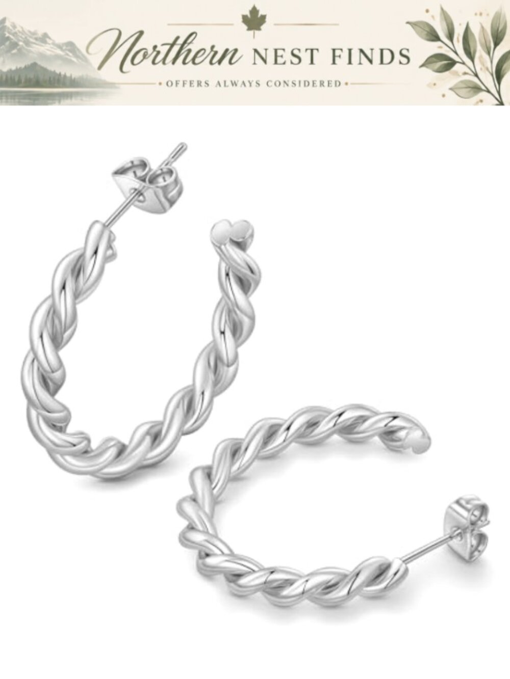 Gold Hoop Earrings Lightweight Chunky 30mm Surgical Steel